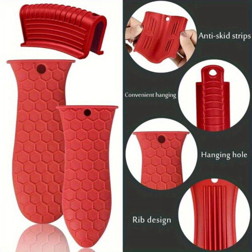 Silicone Hot Handle Holder for Cast Iron Pans 1 Pack 2