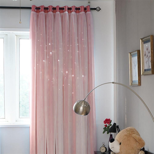 Gradient Blackout Curtains with Grommets Pink 2-Pack 2