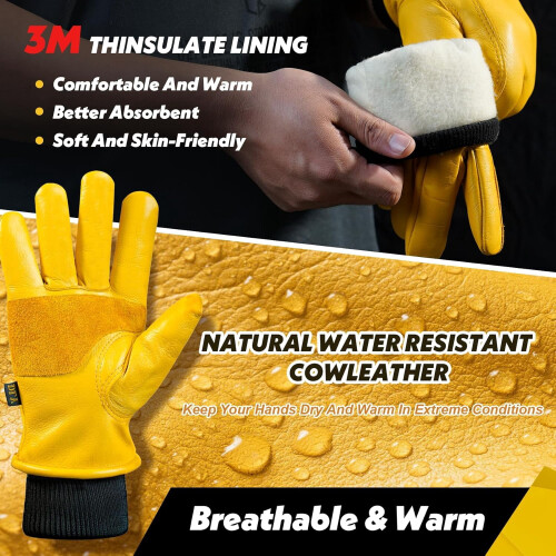 PUMIER Winter Work Gloves for Men Water-Resistant Insulated 1
