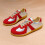 Suede Loafers Casual Flat Shoes Red Size 41 6