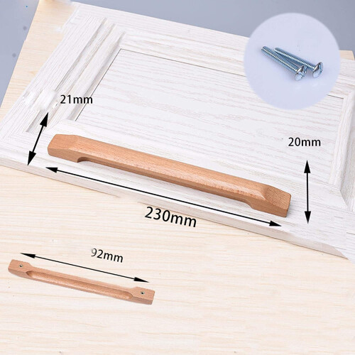 Solid Wood Cupboard Handles 2 Pieces 1