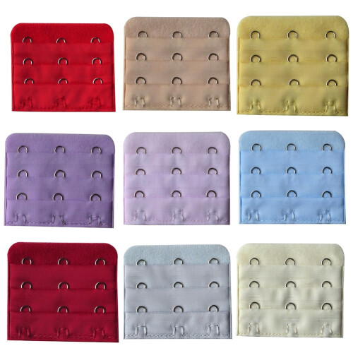 Bra Extender Set Black 3-Hook 3-Row 10 Pieces 2