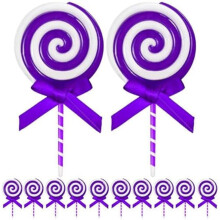 Christmas Lollipop Candy Cane Ornaments Purple 12 Pcs