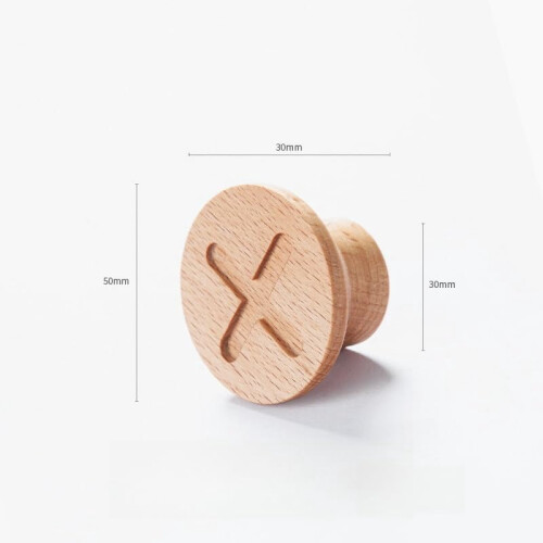 Wooden Cabinet Handles Round Beech 2 pcs 1