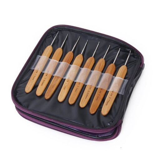 Bamboo Crochet Hooks Set 60 pcs with PU Case 1