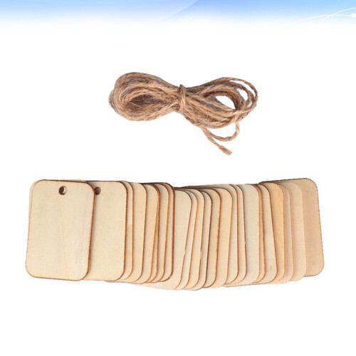 Wooden Hanging Tags Beige Synthetic 50 pcs 2