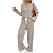 Women's 2-Piece Lounge Set with Scoop Neck Sweater and