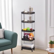 Rolling Storage Cart with Adjustable Tiered Shelves 1 Unit