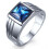 Men's Blue Square Rhinestone Wedding Band Size 7-11 2