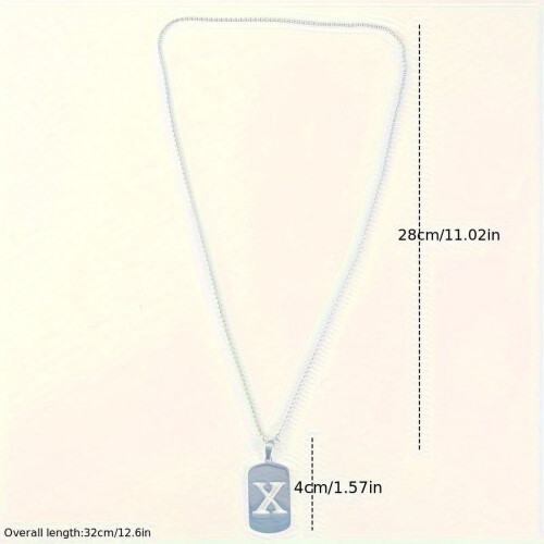 Retro Letter Pendant Necklace Adjustable Chain 1 PC 2
