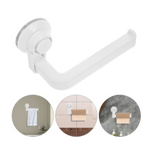 Bathroom Tissue Holder Wall Mount Suction Cup White ABS PVC