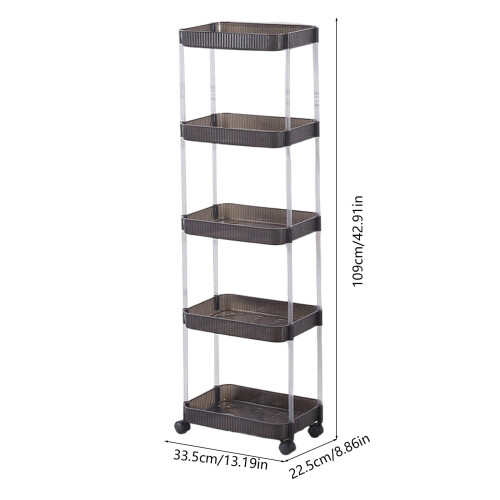 Rolling Storage Cart with Adjustable Tiered Shelves 1 Unit 2