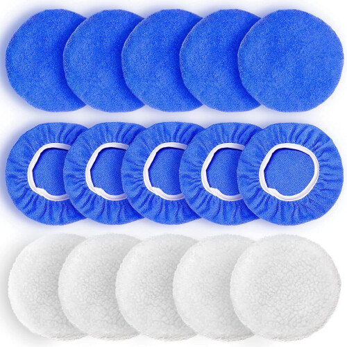 Car Polisher Bonnets 5-6 inch 15 pcs Microfiber and Wool