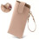 Eyeglass Case Soft Leather Portable Slim Travel Pouch for 6