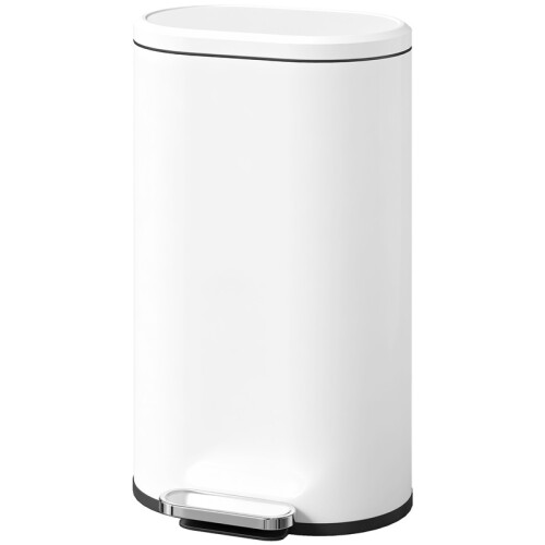 30 L Modern Curved Kitchen Bin - White 1