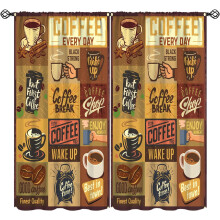 Coffee Theme Curtains Rod Pocket Thermal Insulated 2 Panels
