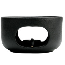 Black Ceramic Tea Warmer with Candle Holder 1 Set