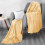 Grey Fleece Throw Blanket Soft Warm Decorative 17.7 x 25 8