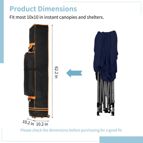Instant Canopy Roller Bag Waterproof 800D Oxford 1
