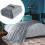 Grey Fleece Throw Blanket Soft Warm Decorative 17.7 x 25 2