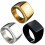 Wedding Ring Stainless Steel Square Band for Men Silver 6