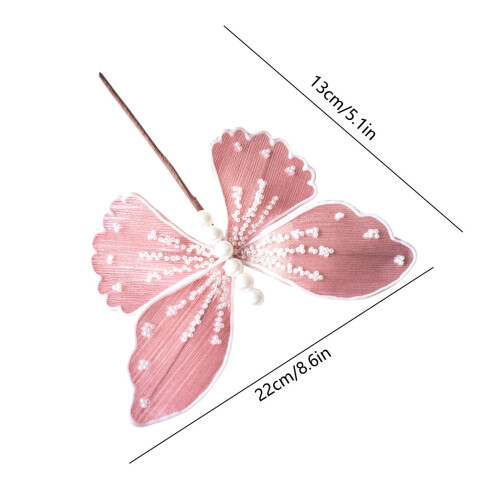 Glitter 3D Plastic Pearl Butterfly Clips Christmas Tree 2