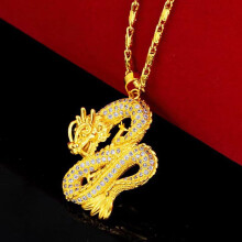 Alloy Dragon Pendant Necklace Chinese Style Personal Wear