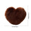 Faux Fur Heart Throw Pillow with Insert Brown 3