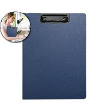 Foldable A4 Clipboard with Dual Metal Clips and Pen Holder