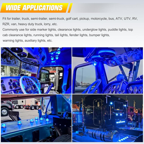 Ice Blue Watermelon LED Marker Lights 2 pcs 2