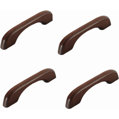 Wooden Flat Bridge Log Door Handles Beech Solid Wood 4 pcs