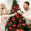 Heart Shaped Christmas Tree Ornaments Gold 24 PCS 8