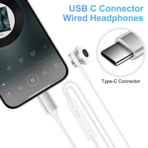 USB-C Wired Headphones with Mic Noise Canceling 2 Pack 2