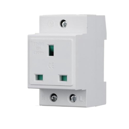 DIN Rail Socket with Protective Earth Contact for 1