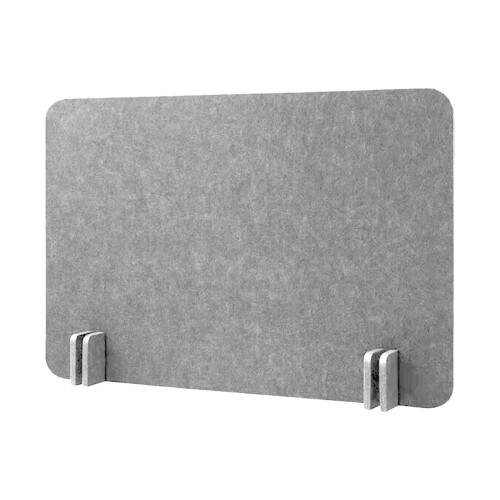 Acoustic Desk Divider Felt Privacy Panel Light Gray 40x50 cm