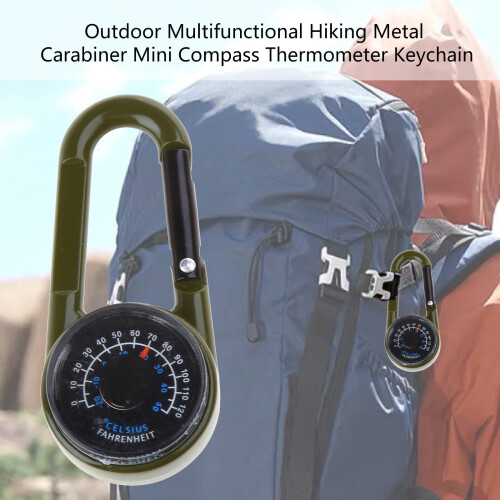 Multifunctional Carabiner with Thermometer Compass Outdoor 1