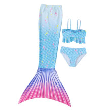 Mermaid Tails Swimsuit Set for Girls 1-14 Years 3-Piece