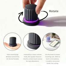 Waterproof Speaker with Colorful LED Lights Strong Magnetic Cup Portable Speaker White