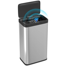 45L Stainless Steel Sensor Bin - Silver Tone