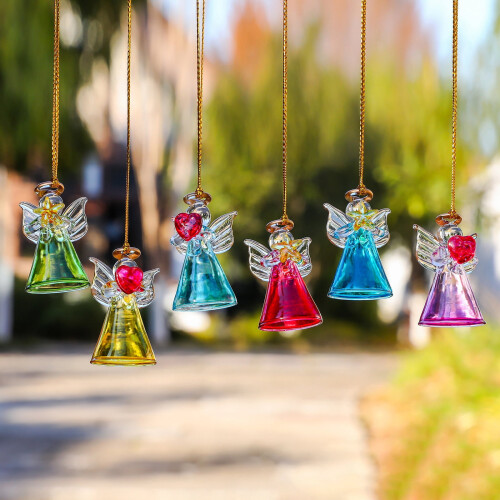 Crystal Angel Pendant Hanging Decoration Red 1 Piece 2
