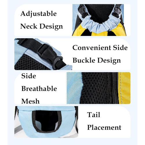 Ventilated Pet Carrier Backpack Blue Small Medium Dogs 1