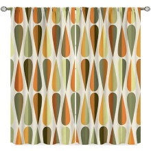 Mid-Century Modern Curtains Atomic Starburst Pattern