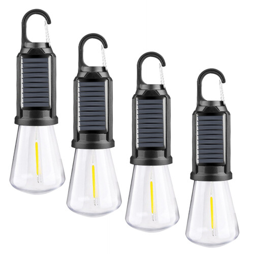 USB Rechargeable Solar LED Tent Lights 4-Pack