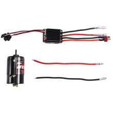 Moteur à Balais 550, Contrôleur de Vitesse Étanche 320 A, Ensemble Combiné pour Voiture Télécommandée 1/10, Chenille Axiale SCX10 55T