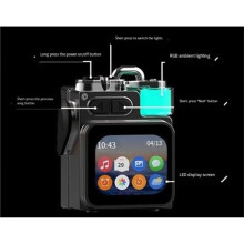 Wireless Metal Mechanical Speaker with LED Display Screen RGB Desktop Subwoofer Support Calendar Clock