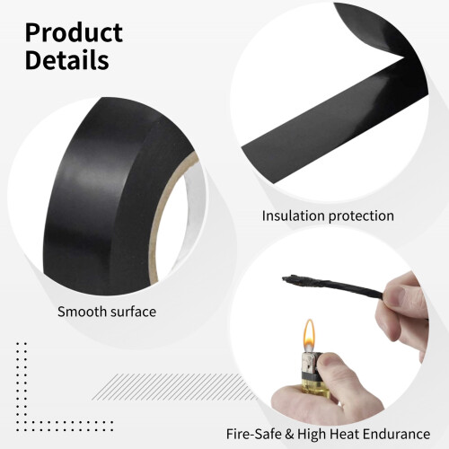 Black Electrical Tape Waterproof High Temp 60 Rolls 2