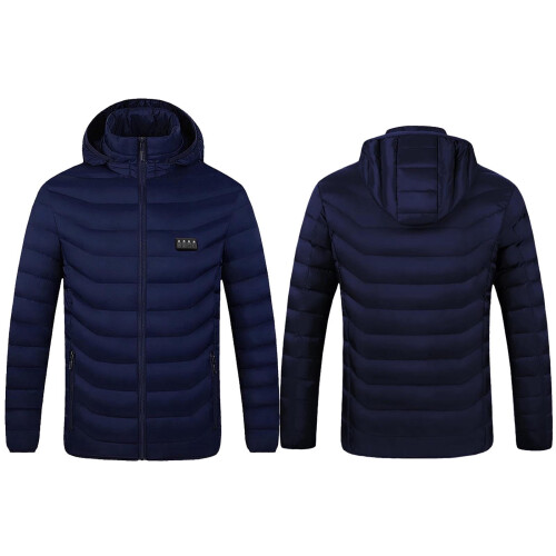 Heated Puffer Jacket for Men and Women Blue M 1