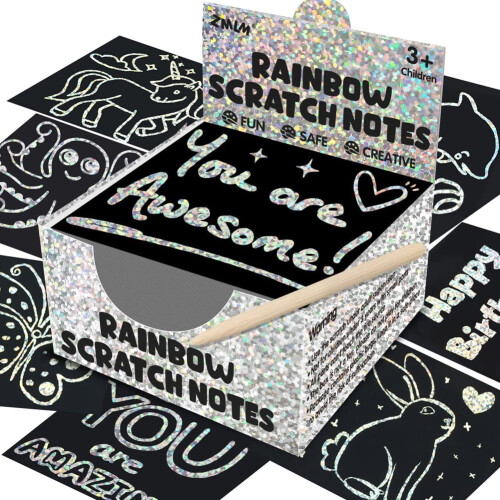 Reflective Scratch Art Paper Mini Notes with Black Coating 1