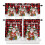 Christmas Tree Kitchen Curtains Set Red Black Plaid 3 pcs 1