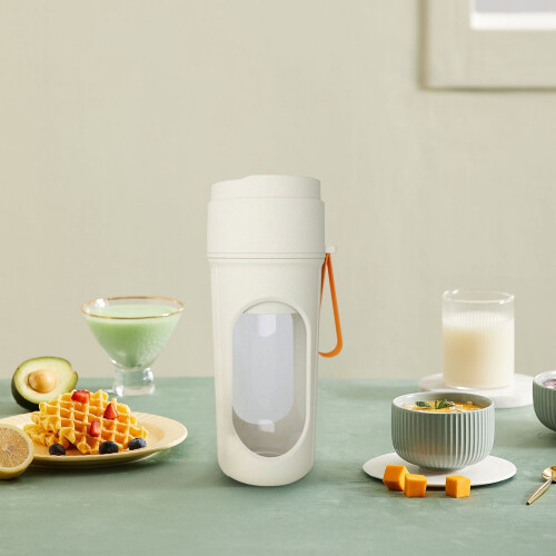 Mini Portable Blender 10.14 oz with Two Lids and Straw 2
